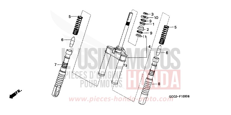 GABEL, VORNE von CB1300 Super Bold'or ABS SCHWARZ (NH1D) von 1998